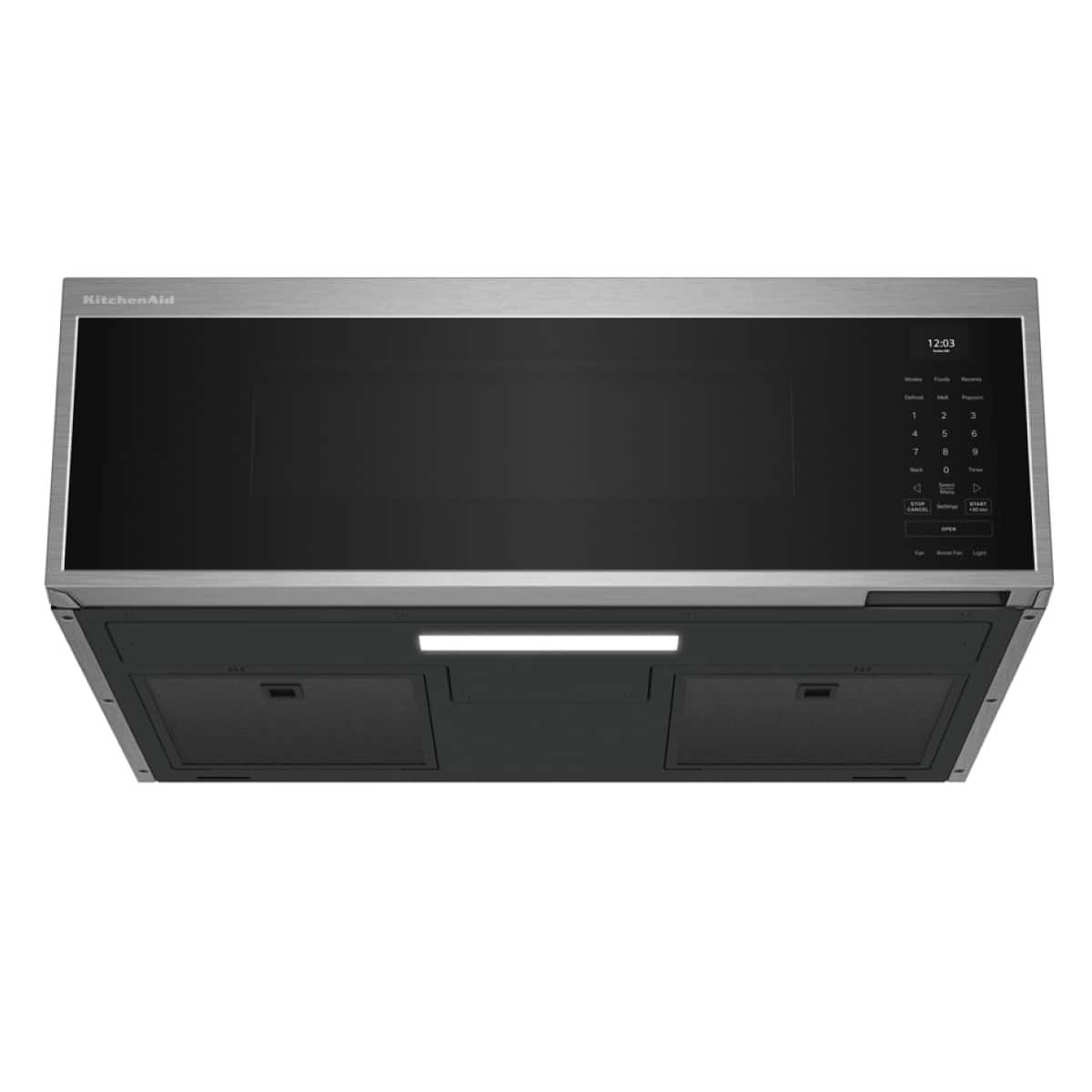 KitchenAid - 1.1 Cu. Ft. Low Profile Over-the-Range Smart Microwave with Sensor Cooking and Dual Fan Ventilation - Stainless Steel Fingerprint Resistant