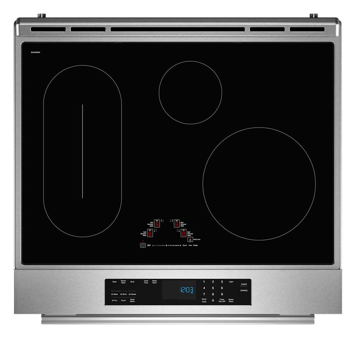 KitchenAid - 30-Inch 4-Element Induction Slide-In Convection Range with Air Fry - PrintShield Stainless Finish