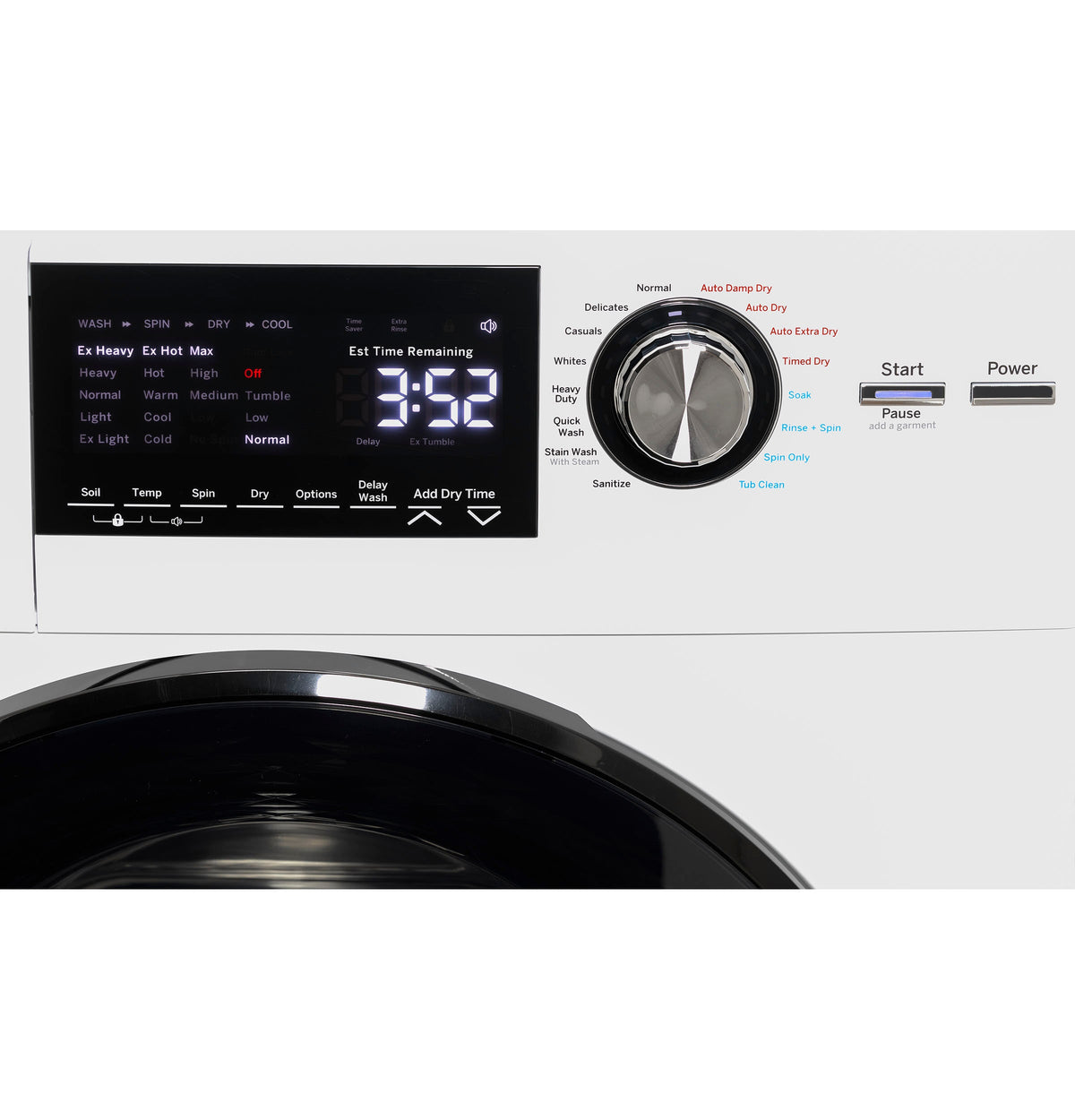 GE - 2.4 Cu. Ft. High-Efficiency Front Load Washer and Electric Condenser Dryer Combo with Steam and Sanitize - White