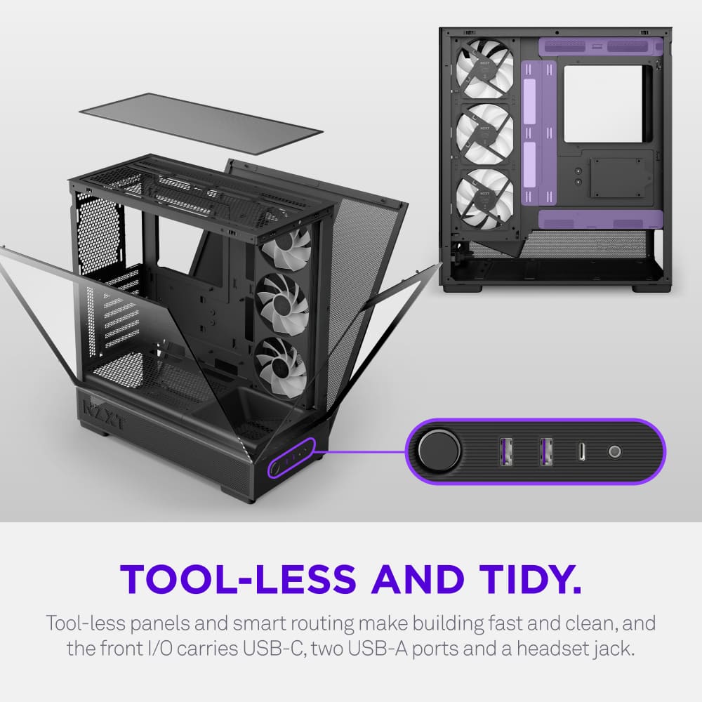 NZXT - S5 RGB Compact ATX Mid-Tower Computer Case - Black - Black