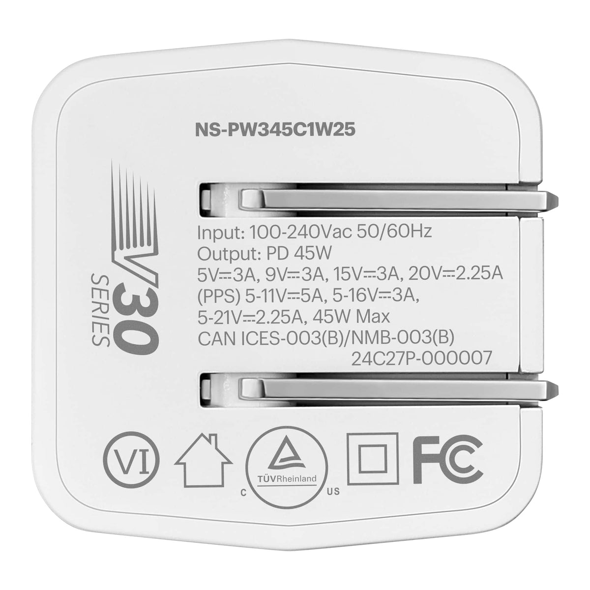 Insignia™ - 45W USB-C Wall Charger for MacBook Pro, iPad, iPhone, Apple Watch, Samsung Smartphones & More - White