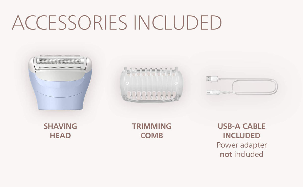 Philips - Lady Electric Shaver Series 6000 for women, Cordless, Wet & Dry with 1 Accessory - Light Blue