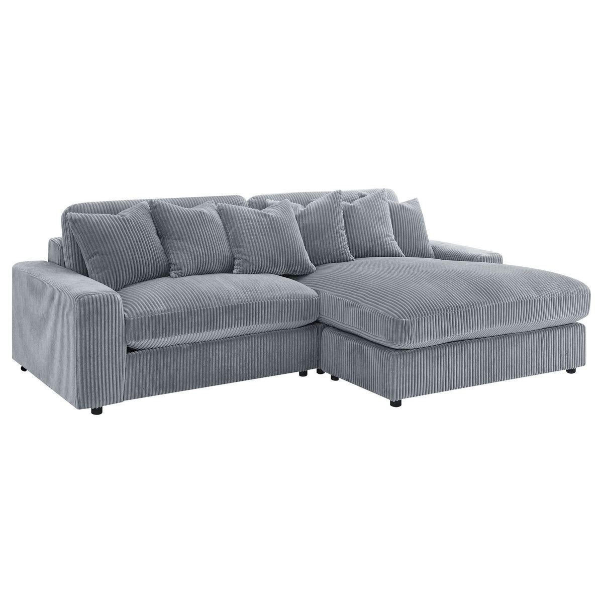 Marcus - Seccional reversible Fog Track Arms con almohadas - Fog