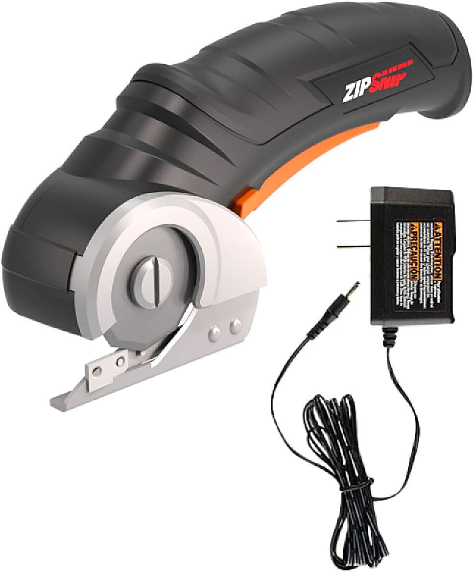 WORX - 4V ZipSnip Electric Rechargeable Cordless Electric Scissors, Fabric Scissors, Rotary Cutter with self sharpening blade - Black