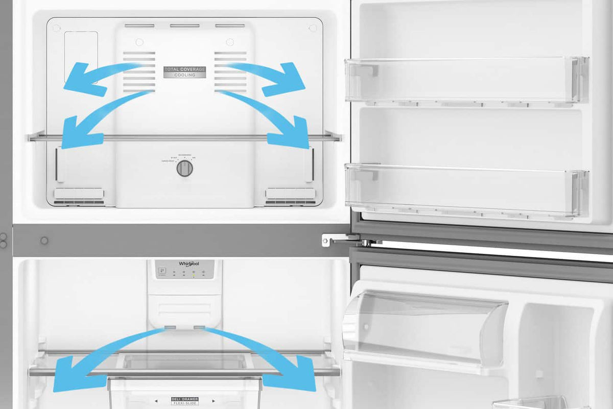 Whirlpool - 30 in. Wide 19 cu. ft. Wide Top Freezer Refrigerator with Total Coverage Cooling - White