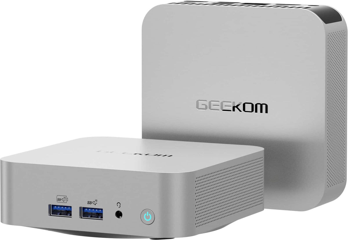 GEEKOM - A5 Pro Mini PC AMD Ryzen 5 7530U, 16GB DDR4 RAM, 512GB NVMe SSD Storage - Silver