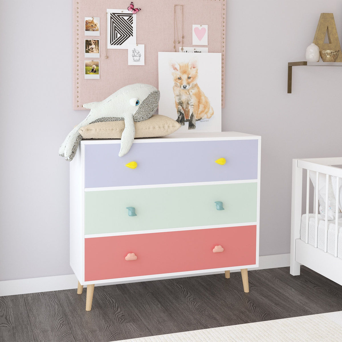 3 Drawer Dresser, Storage Cabinet With Anti Tip Safety