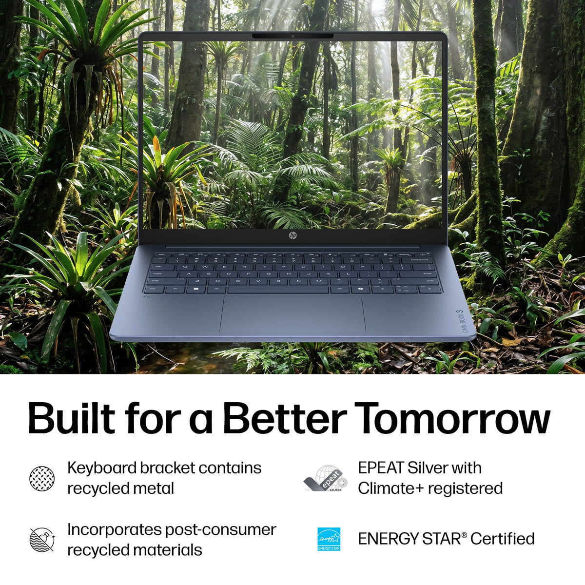 HP - OmniBook 3 - 14" 2K OLED Laptop - Snapdragon X (8-core) - 16GB Memory - 256GB SSD - Copilot+ PC - Starlit Blue