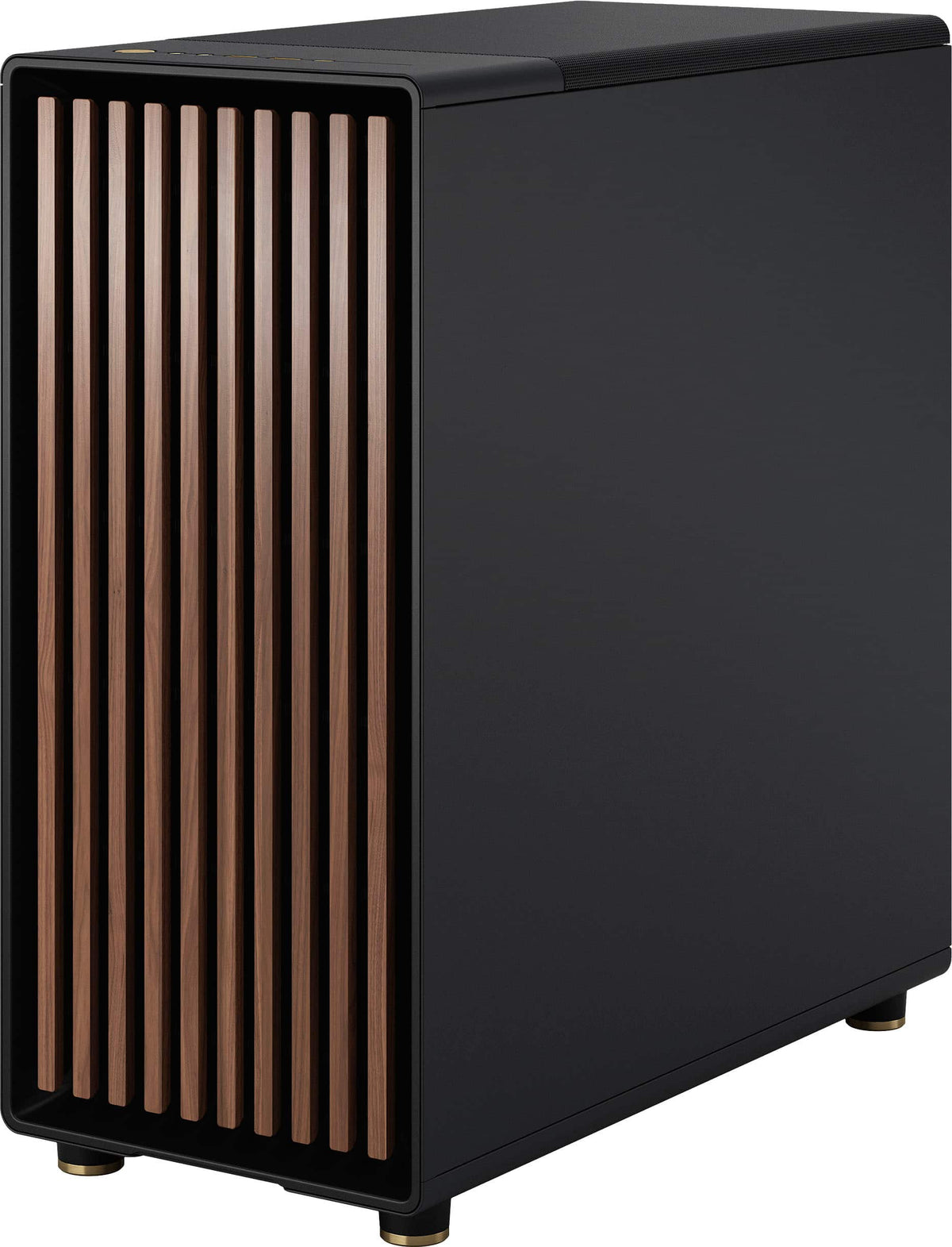 Fractal Design - North Charcoal Black with Walnut Front and Mesh Side Panel Mid-Tower PC Case - Black