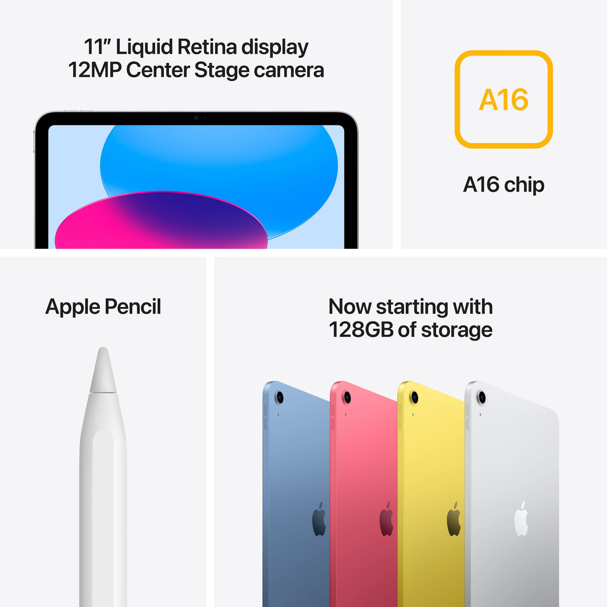 Apple - 11-inch iPad A16 chip with Wi-Fi - 128GB - Silver