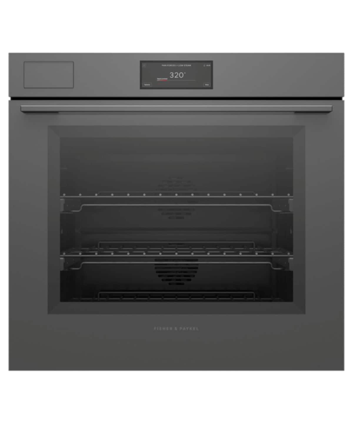 Fisher & Paykel - 30" 4.9 Cu. Ft. Single Oven w/Steam Assist, 6.8" Touchscreen, Self-Cleaning - Minimal Grey - Gray