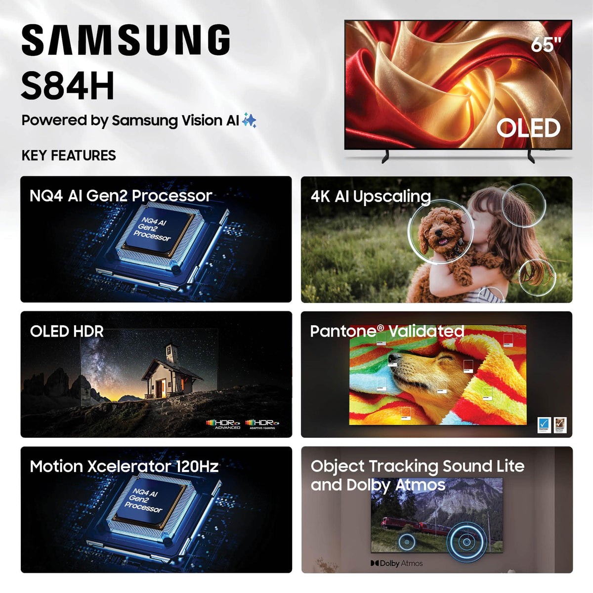 65” Class S84H Series OLED 4K UHD Samsung Vision AI Smart Tizen TV 2026