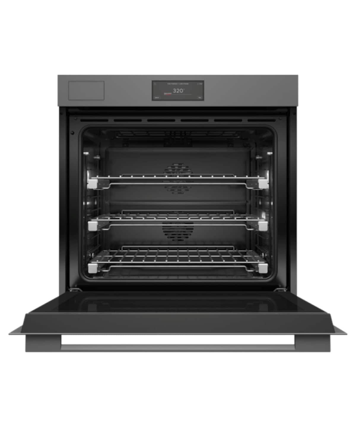 Fisher & Paykel - 30" 4.9 Cu. Ft. Single Oven w/Steam Assist, 6.8" Touchscreen, Self-Cleaning - Minimal Grey - Gray