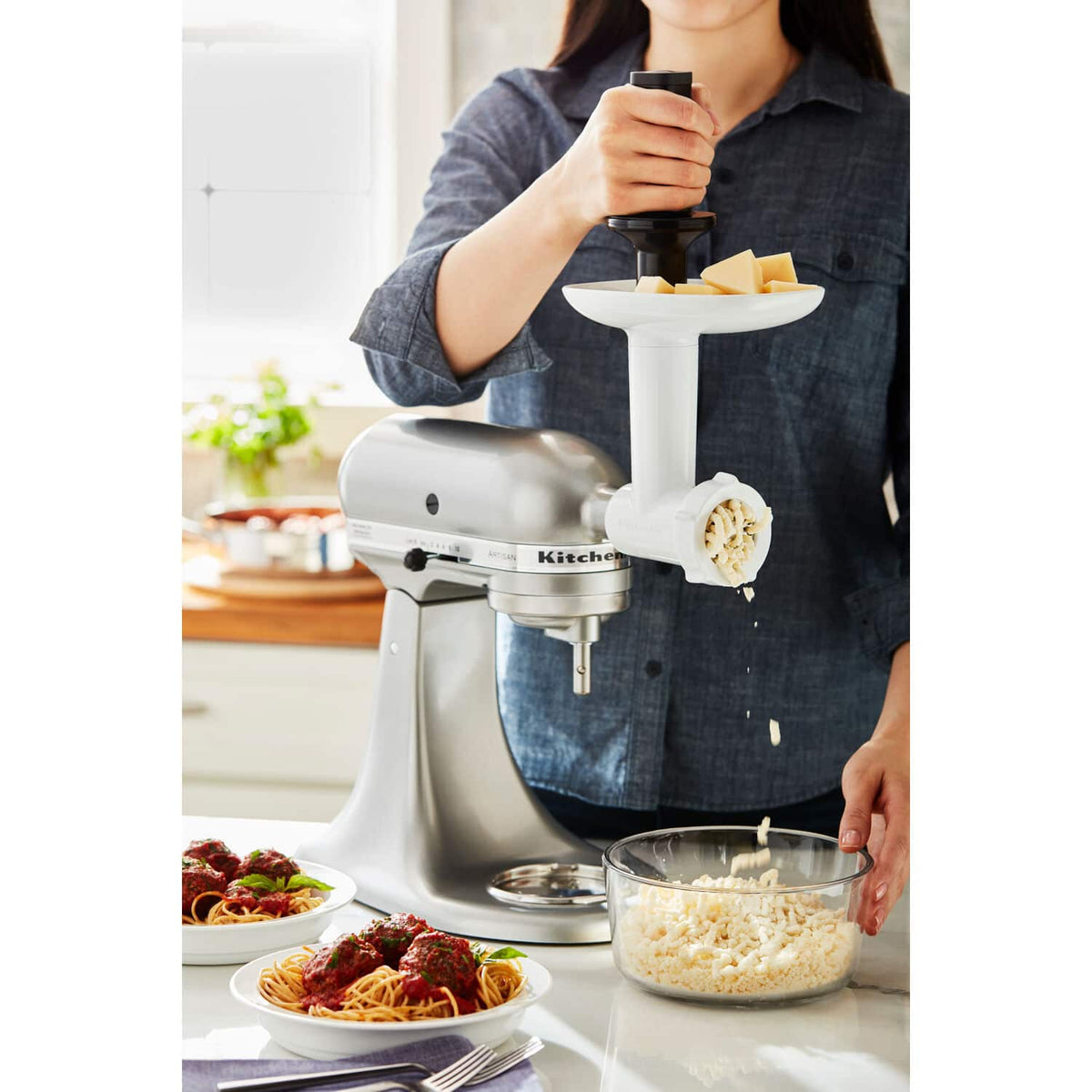 KitchenAid - Food Grinder Attachment for Stand Mixer - White
