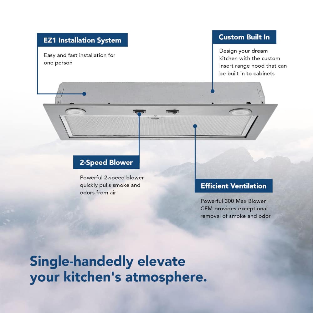 Broan - 21 inches - Externally Vented - Range Hood Insert - Stainless Steel
