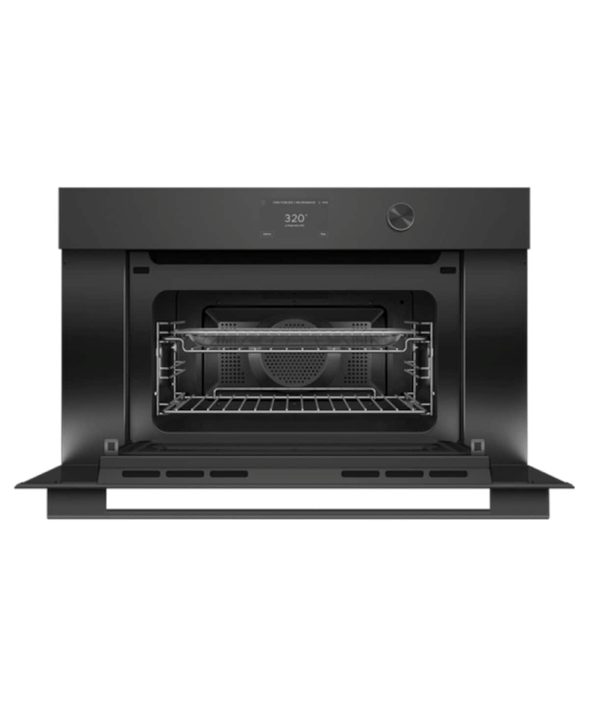 Fisher & Paykel - 30" 1.7 Cu. Ft. Single Convection Speed Oven, 5" Touchscreen w/Dial - Compact - Contemporary (Soft - Black