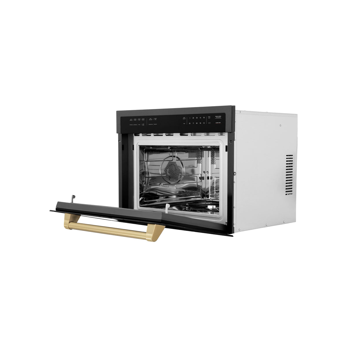 ZLINE - Autograph 24" 1.6 cu ft. Built-in Convection Microwave Oven and Champagne Bronze Accents - Black Stainless Steel