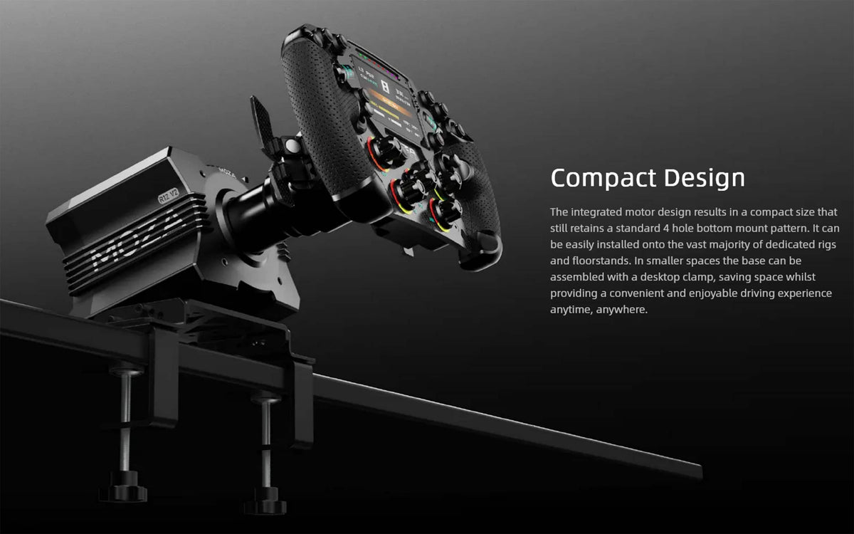 Moza Racing - R12 V2 Direct Drive Sim Racing Wheelbase for Windows - Black