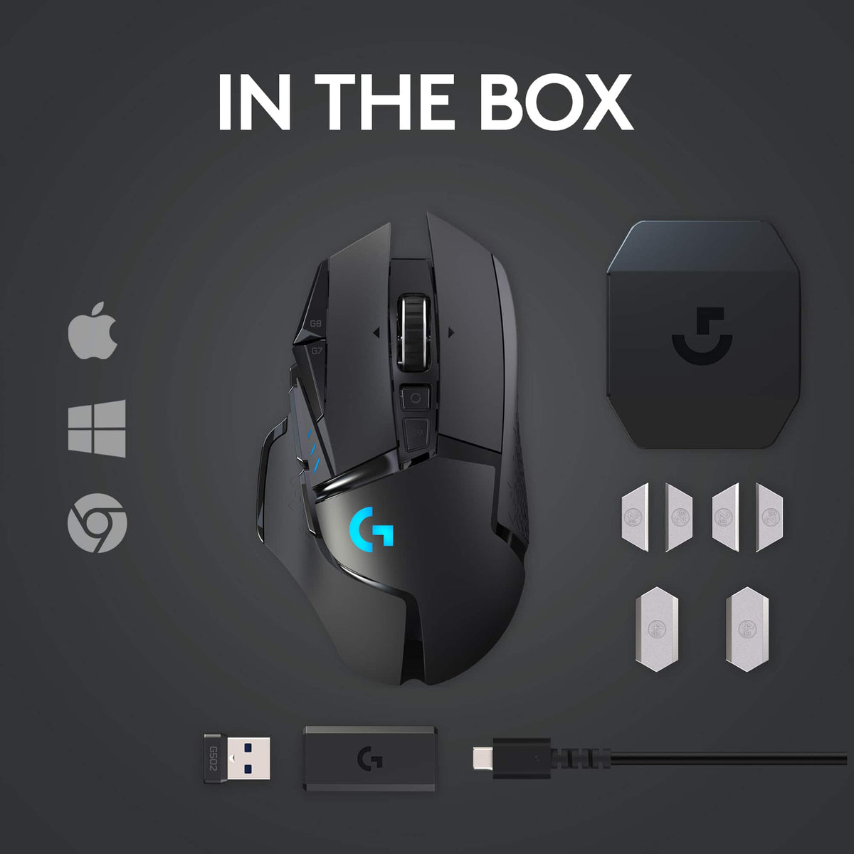 Logitech - G502 Lightspeed Wireless Optical Gaming Mouse with RGB Lighting - Wireless - Black