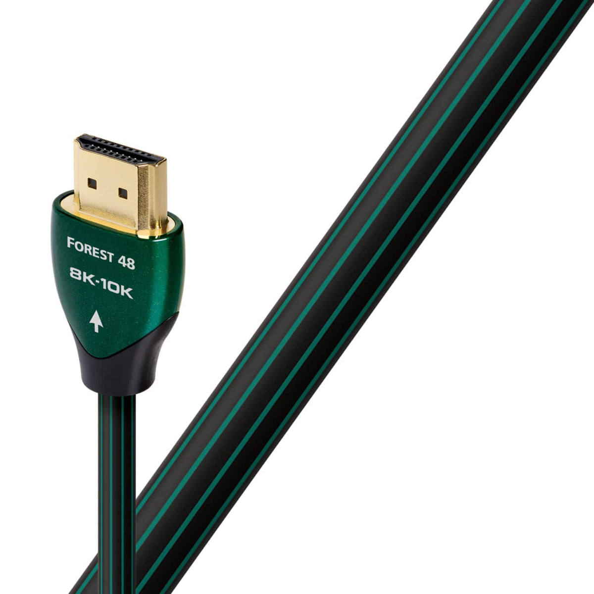 AudioQuest - Forest 48 9.8' 4K-8K-10K 48Gbps In-Wall Rated HDMI Cable - Black with Green Stripes