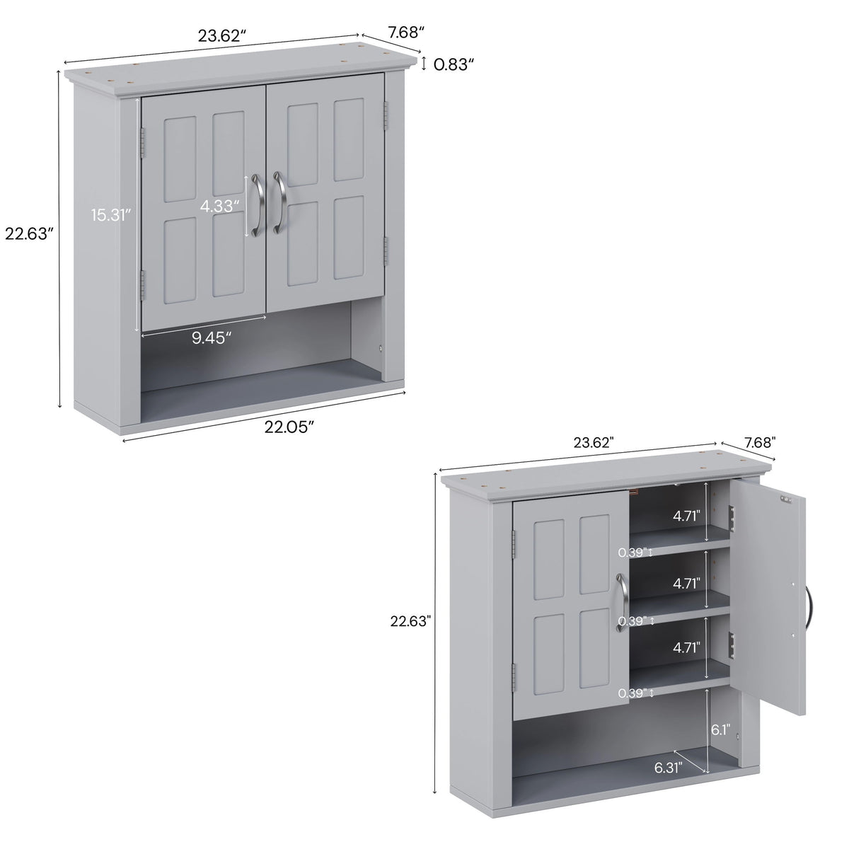 Armario De Pared Multifuncional Con Estantes Ajustables Para Baño