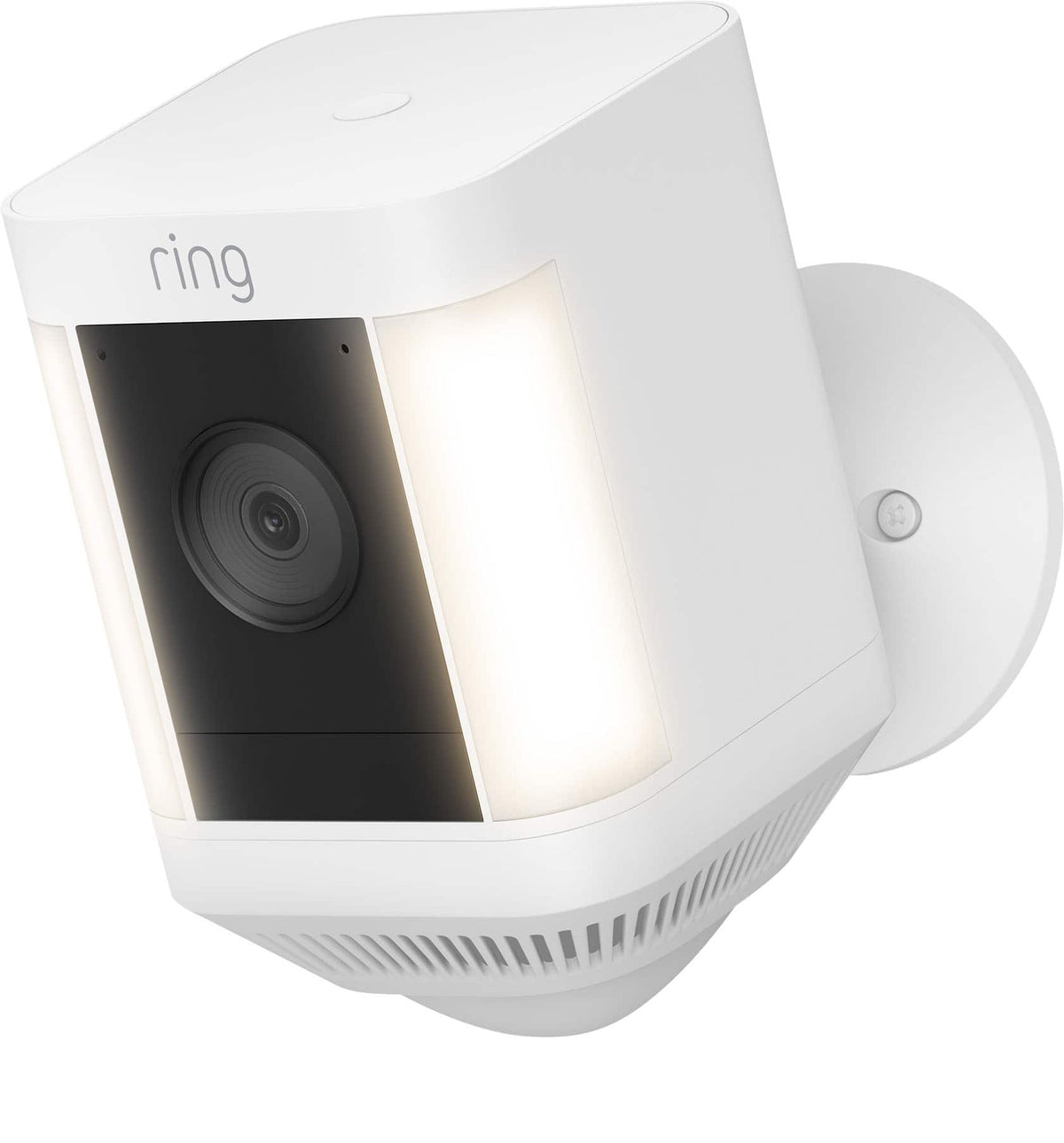 Ring - Spotlight Cam Plus Outdoor/Indoor Wireless 1080p Battery Surveillance Security Camera - Matte White