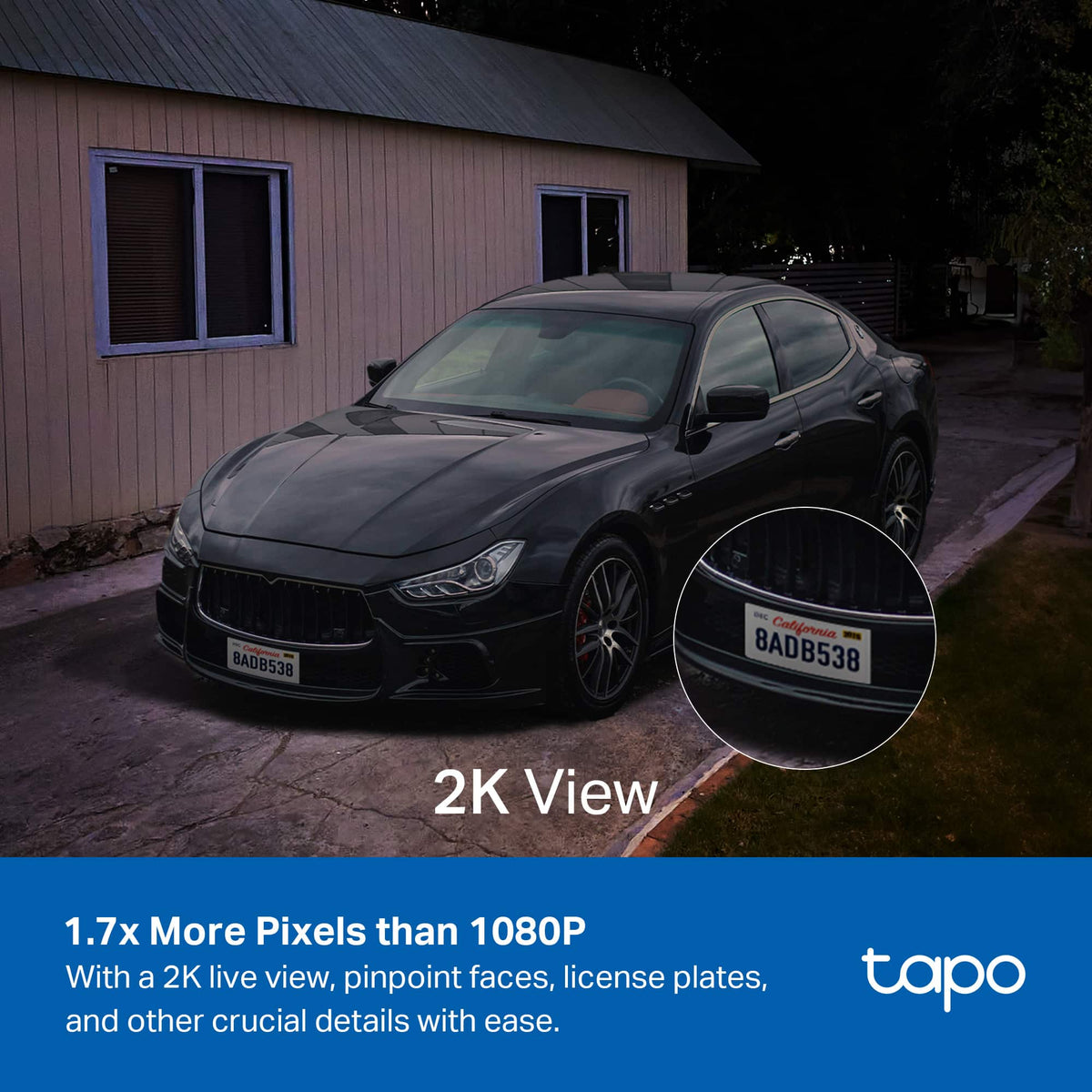 TP-Link - Tapo Wireless Floodlight Pan-Tilt Security Camera, 360° Viewing, 2K Crystal-Clear Video, Solar Charged - No Monthly Fees - White