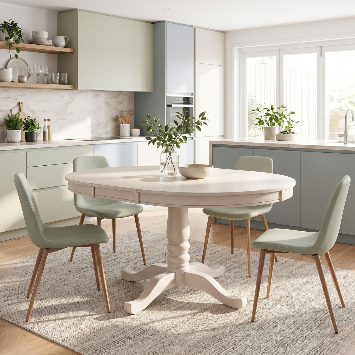 5 Pieces Dining Table And Chairs Set For 4 Persons