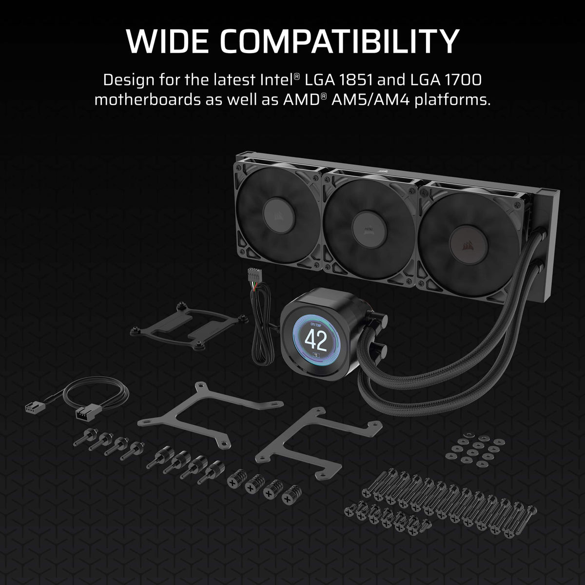 CORSAIR - NAUTILUS 360 RS LCD Liquid CPU Cooler - Black