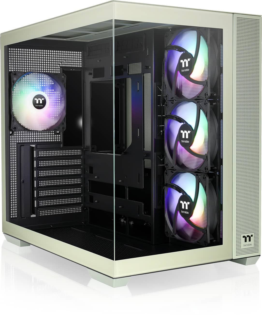 Thermaltake - View 380 TG ARGB  Mid Tower ATX PC Case - Matcha Green