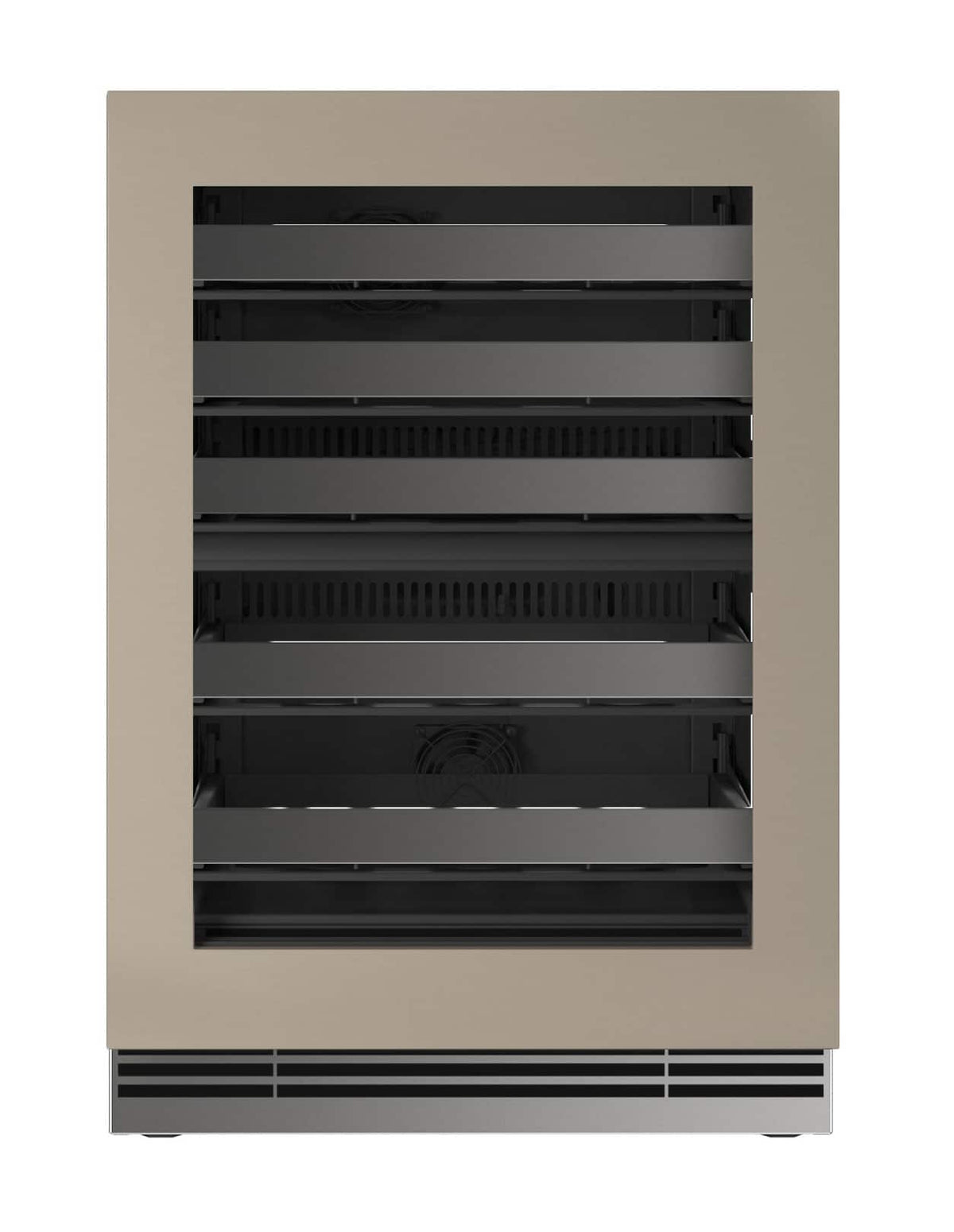 U-Line - 24"W. 5.1 Cu.Ft. Built-In Dual-Zone Wine Ref.-Panel Ready Fram w. Glass - Custom Panel Ready