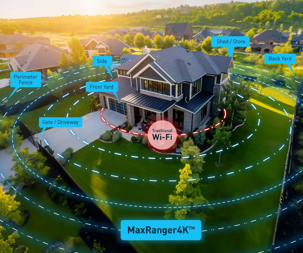 Swann - MaxRanger Version 2 4K Solar Wireless Security System W/ Base Station & 2 Forever Charged Solar Powered Cameras, 64GB - White