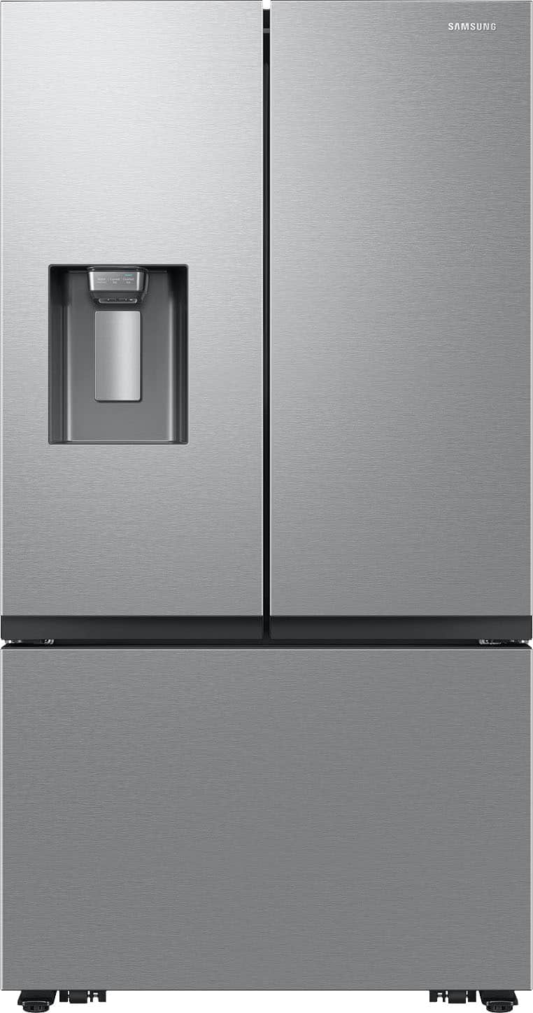 Samsung - 36 in. Wide 31 cu. ft. Mega Capacity 3-Door French Door Refrigerator with External Water and Ice Dispenser - Stainless Steel