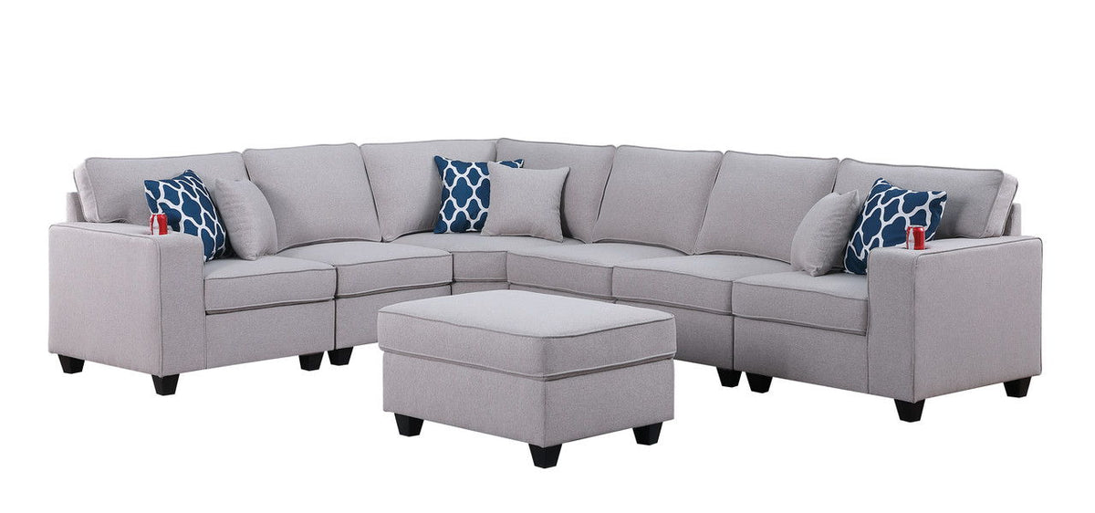 Cooper - Comfort Sectional Sofa With Ottomans And Cupholder