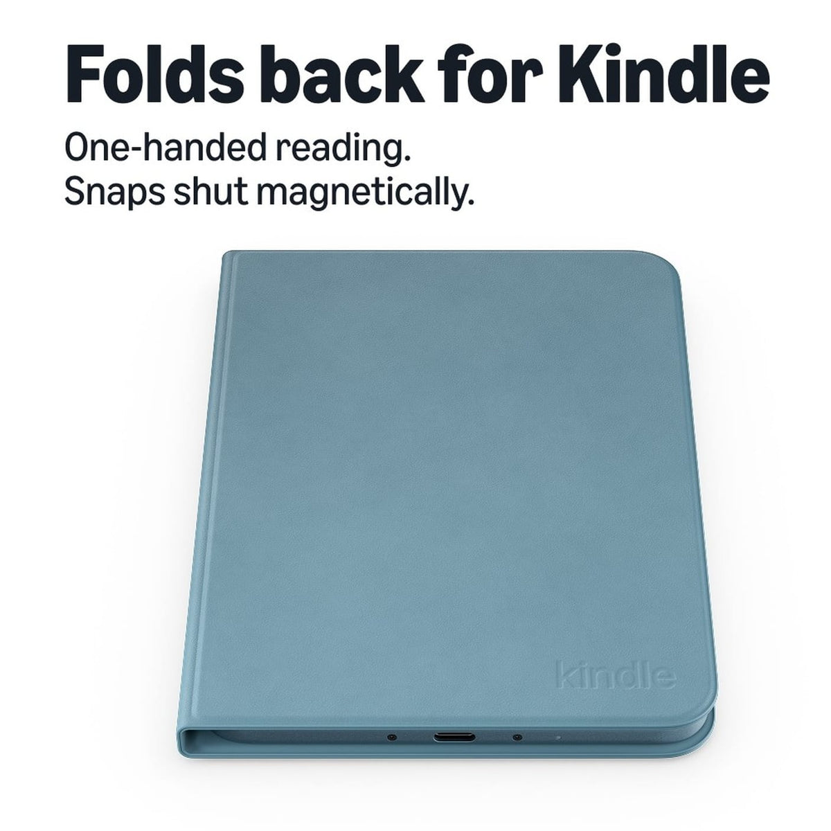 All-New Amazon Kindle Aluminum Slim Cover w/ Magnetic Attach, Lightweight, Foldable Protective Case, Plant-Based Leather - Alpine Sky