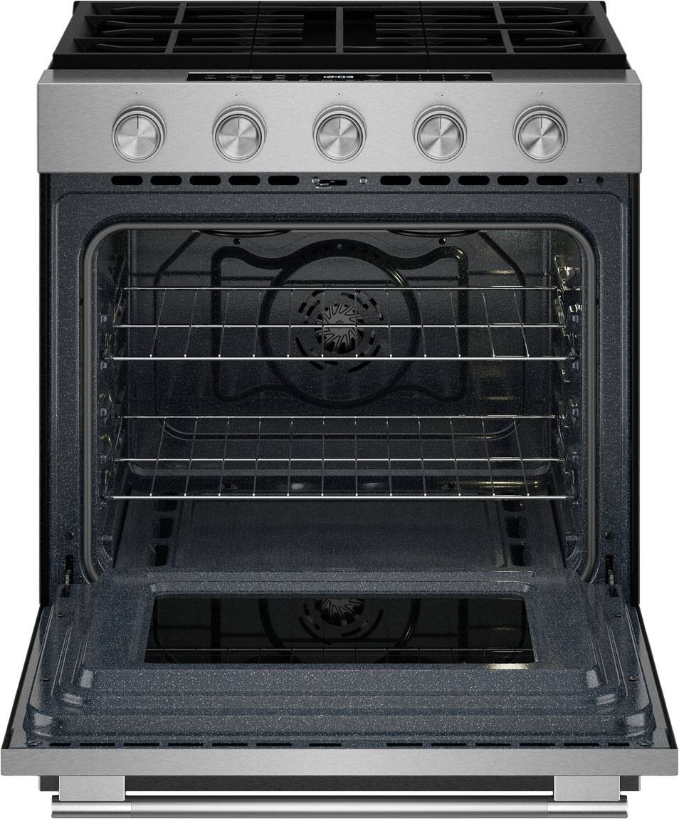 KitchenAid - 30 in. Wide 5 burners 5.0 cu. ft. Slide-in Gas Range with Convection Cooking Modes - Stainless Steel