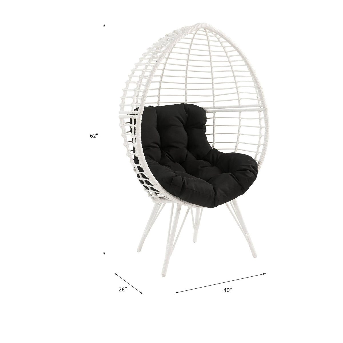 Galzed - Tumbona para patio - Negro / Blanco