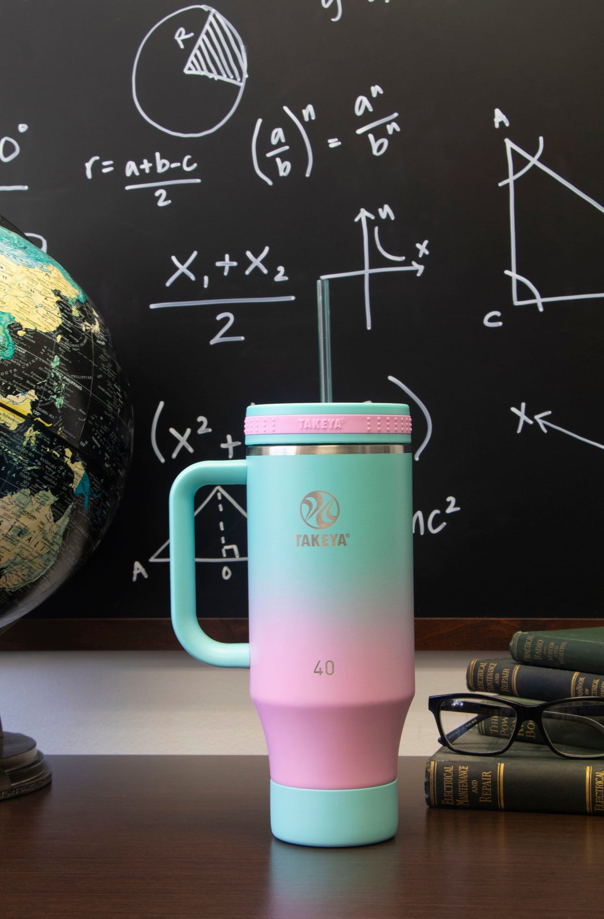 Takeya - 40-oz. Straw Tumbler with Handle - Ombre Dream