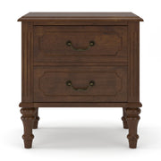 Fluted Nightstand With 2 Drawers, Bedside Table