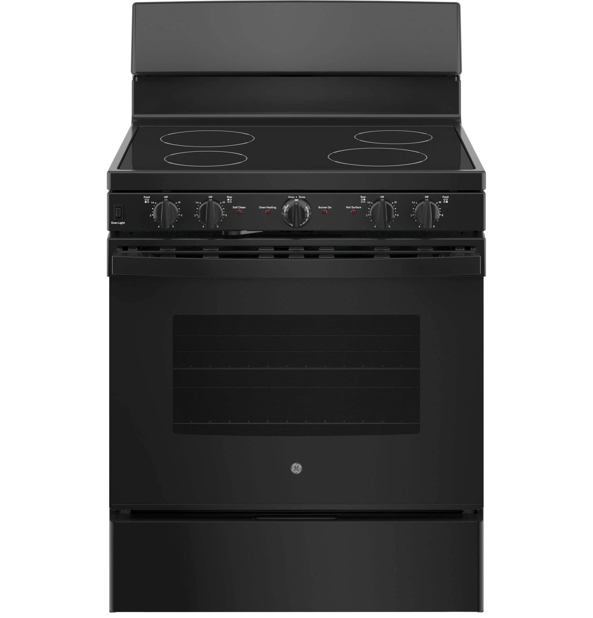 GE - 30 in. Wide 4 Elements 5.0 Cu. Ft. Freestanding Electric Range with Self-Cleaning and Dual-Element Bake - Black