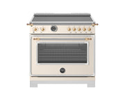 Bertazzoni - 36" Heritage Series Induction Range - Avorio/Gold - Ivory