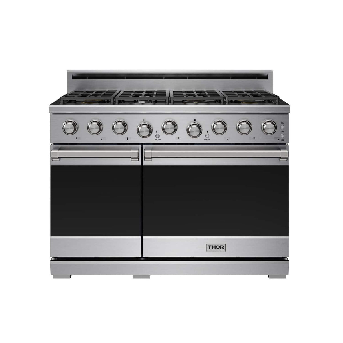 Thor Kitchen - 48 in. Wide 7 Burner 7.6 Cu Ft. Freestanding Liquid Propane Double Oven Gas Range with Infrared Broiler - Stainless Steel