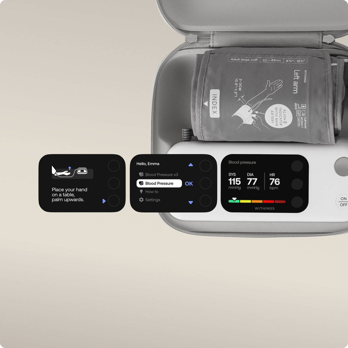 Withings - BPM Vision - Smart Arm Blood Pressure Monitor - Gray