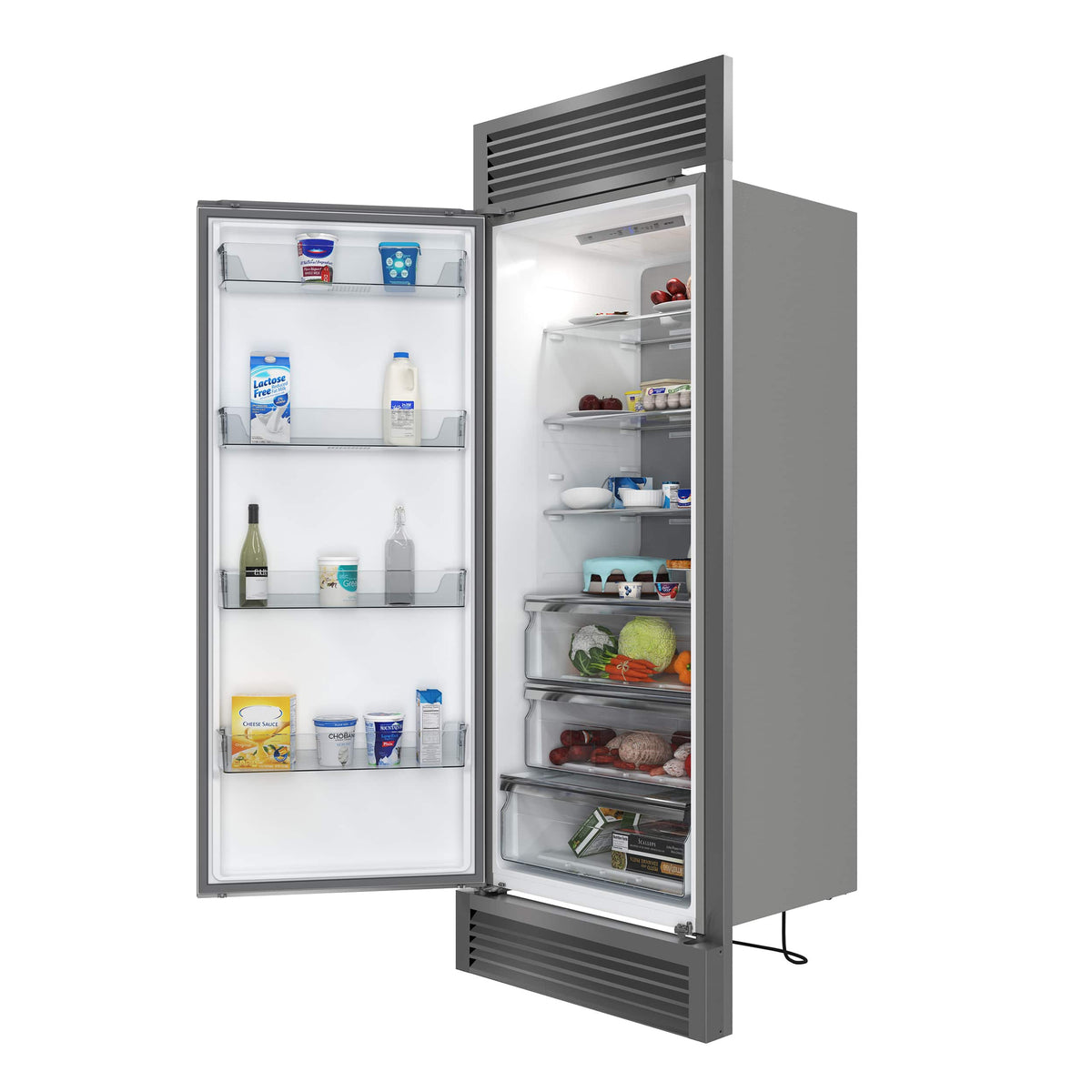Forno Appliances - Maderno 13.6 Cu. Ft. Built-In Upright Convertible Freezer with Decorative Grill - Stainless Steel