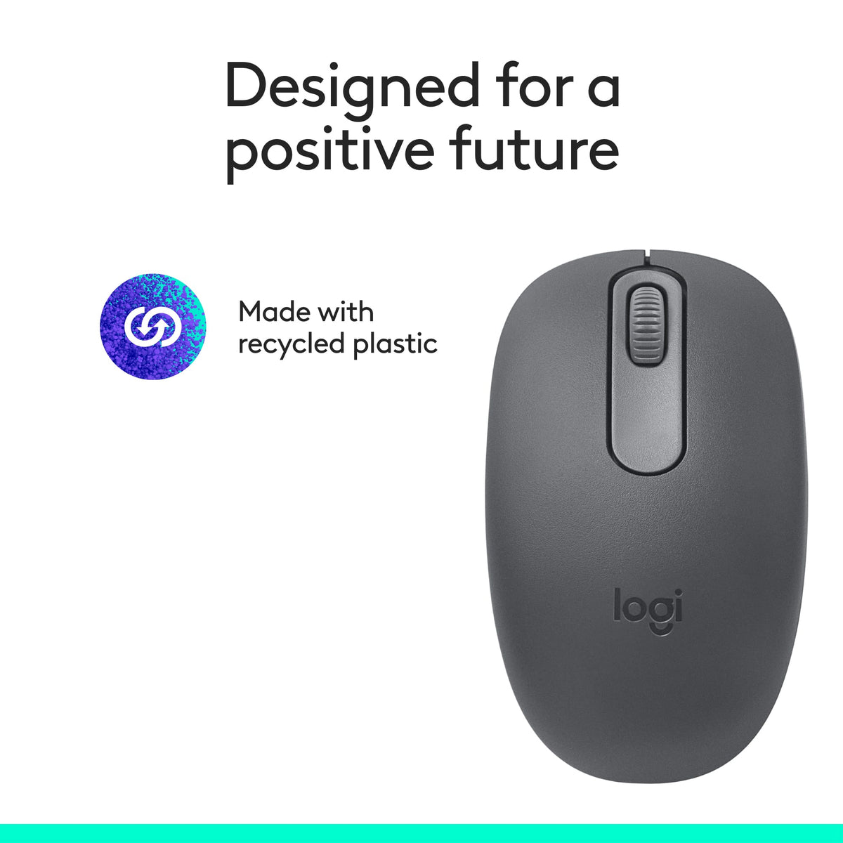 Logitech - M196 Lightweight Bluetooth Wireless Optical Mouse Compact 3-Button Ambidextrous Mouse with Smooth Tracking - Wireless - Graphite