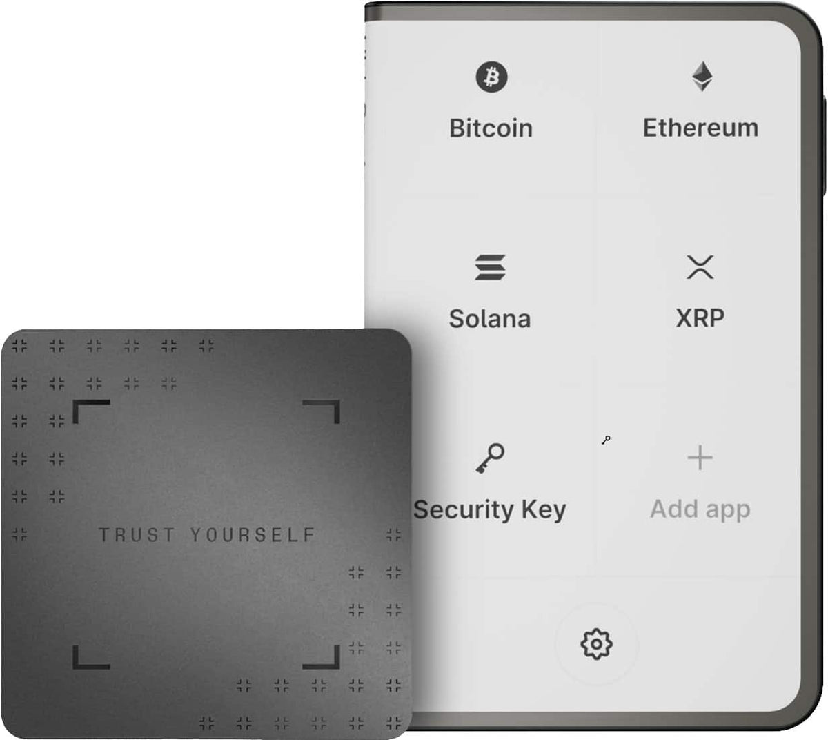 Ledger - Stax Crypto Hardware Wallet with Folio and Recovery Key - Curved E Ink Touch Screen - Bluetooth - Dark Gray