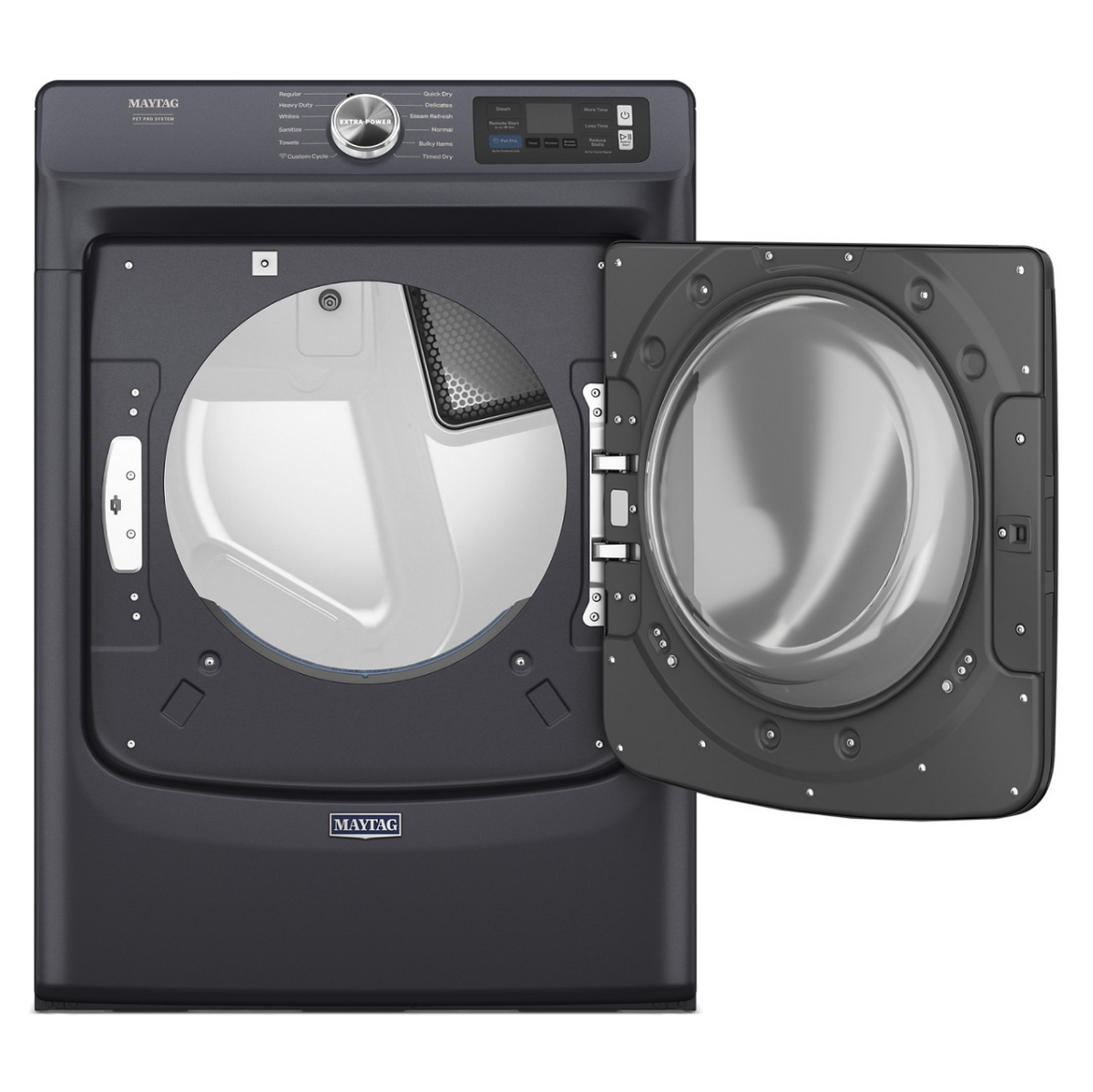 Maytag - 7.4 Cu. Ft. Smart Electric Dryer with Steam and Pet Pro System - Midnight Steel