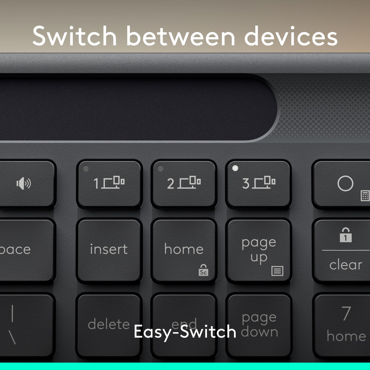 Logitech - Signature Slim Solar+ K980 For Business Full-Size Wireless Scissor Low-Profile Switch Keyboard with Solar Charging - Graphite