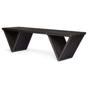 Gloaming - Outdoor Bench With Slat Design And Triangular Base - Dark Gray