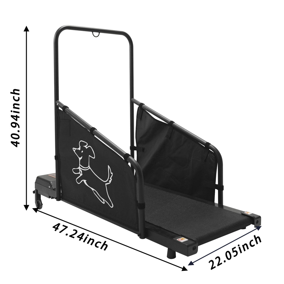 Cinta de correr para perros medianos con correa antideslizante y control remoto - Negro